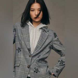 Anthropologie DOLAN LEFT COAST Embroidered Blazer Jacket, Oversized Fit XXS